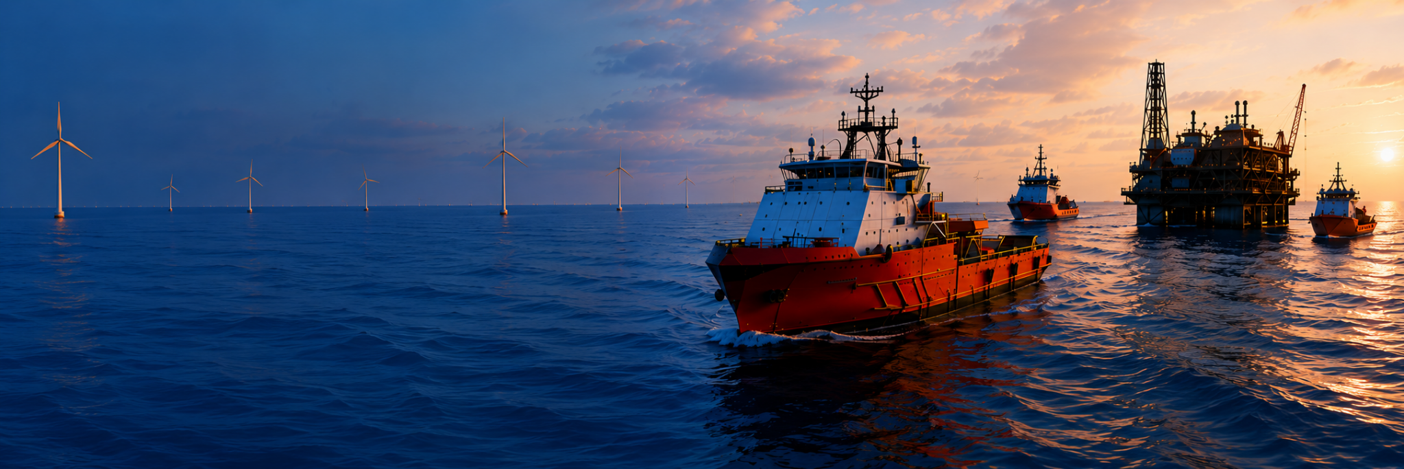 Offshore platform and support vessels